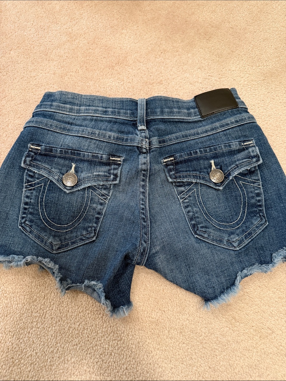 True Religion Light Blue Denim Jean Shorts